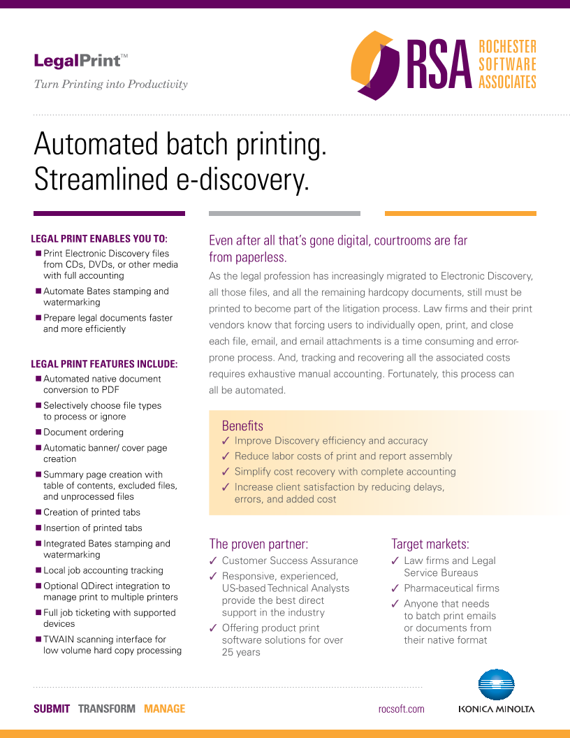 KM, RSA, Legal Print, Konica-Minolta, Loudy Office Machines